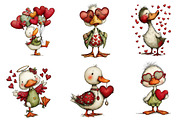 Whimsical Valentines Duck Clipart, an Illustration by Dream Creation (Thumbnail 5 of 7)