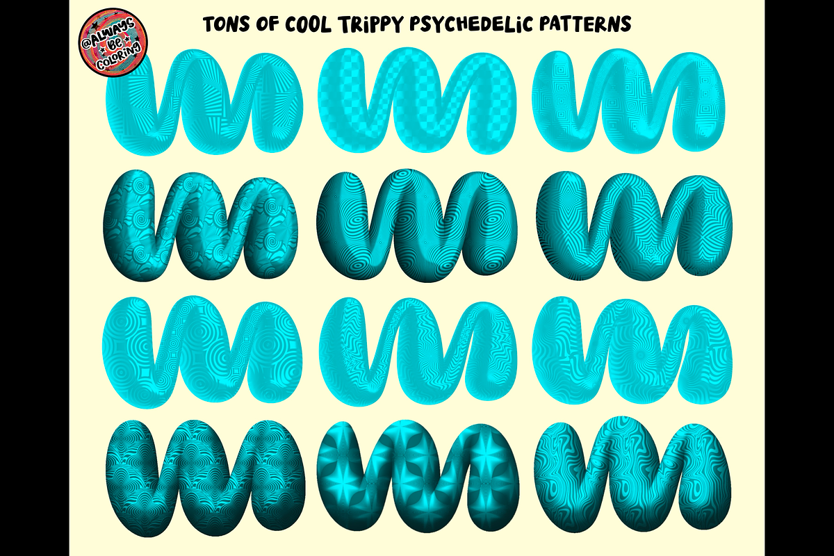 Procreate Trippy 3D Brush Set, a Brush Add-On by AlwaysBeColoring (Photo 5 of 15)