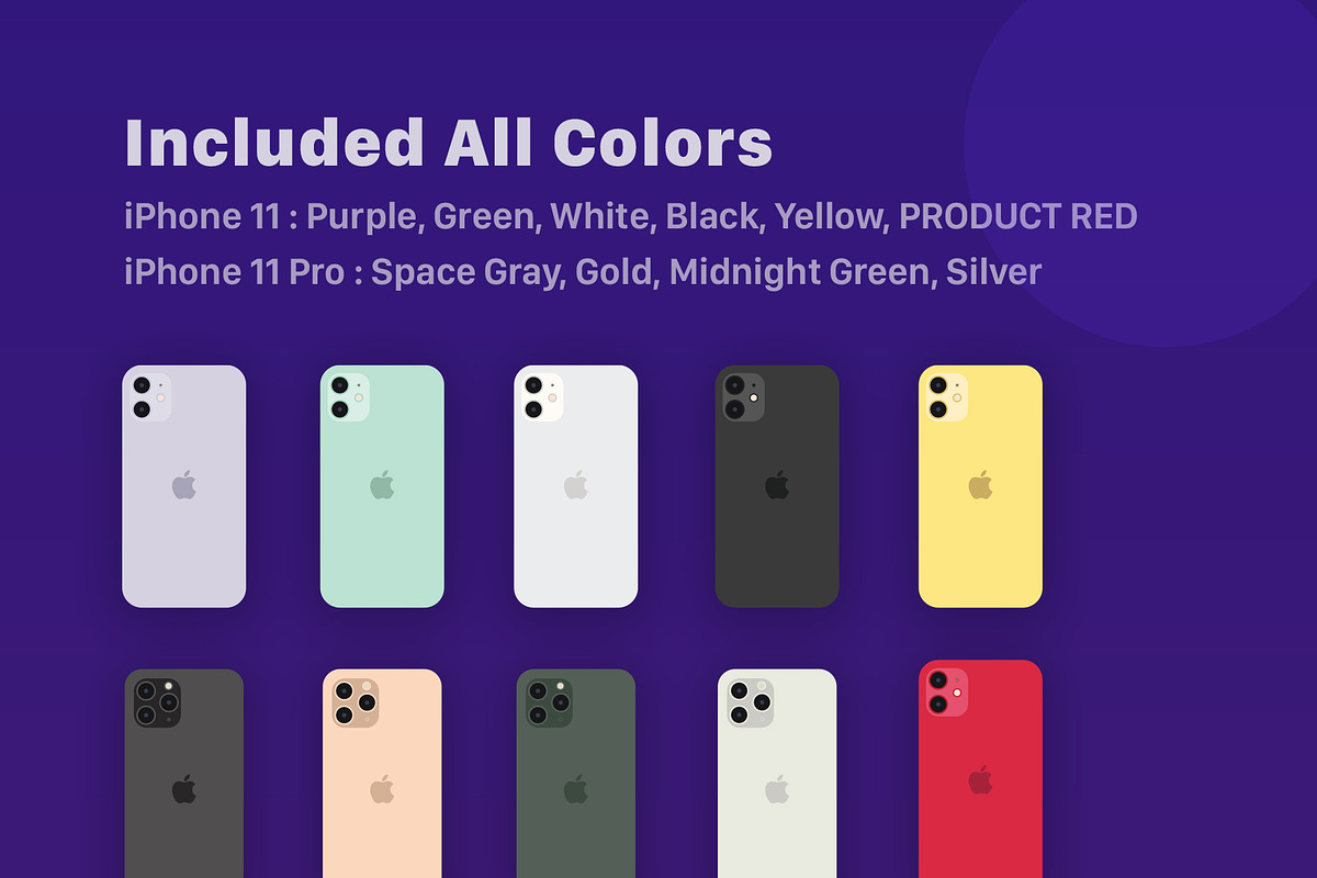 Minimal Flat iPhone 11 Vector Set, an Illustration by 80.design (Photo 4 of 6)