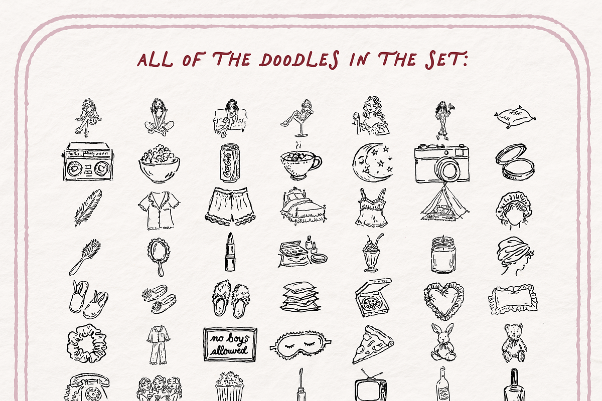 Slumber Party Clipart, Sleepover, an Object Illustration by The October Creative (Photo 4 of 6)