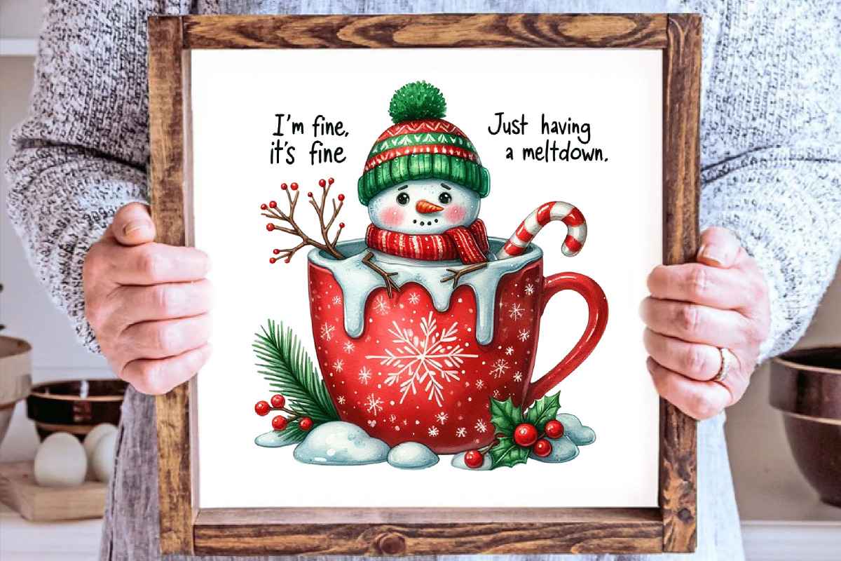 Funny Cute Snowman Png Christmas PNG, an Illustration by SinaCreation (Photo 3 of 7)