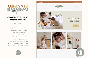 Shopify Theme Bundle | Boho Rainbow