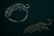 Wild Tiger & Leaves Botanical Vector, an Object Illustration by Christine Krahl (Thumbnail 8 of 17)
