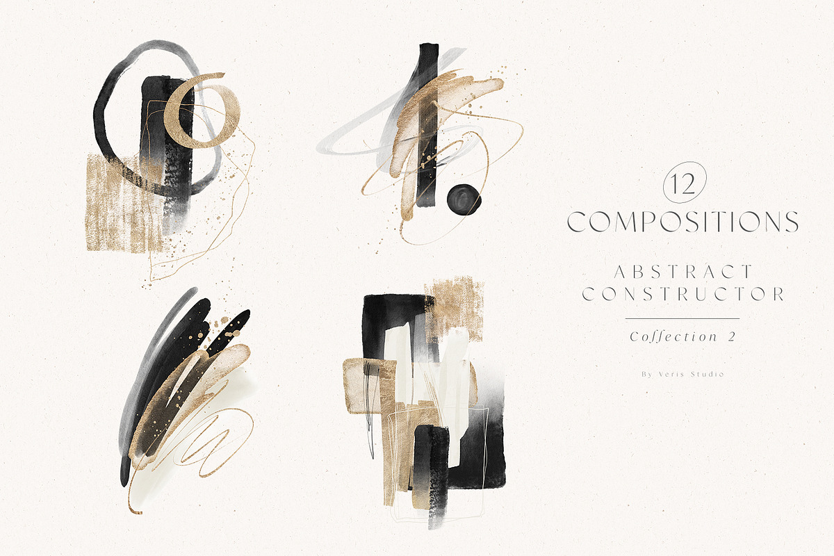 Abstract Black Gold Watercolor Shape, a Texture Graphic by Veris Studio (Photo 5 of 16)