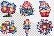 4th of July Holiday Clipart Bundle., an Illustration by SVGArt (Thumbnail 2 of 9)