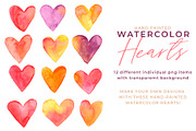 Watercolor Hearts, an Illustration by Laura Camoe (Thumbnail 2 of 4)
