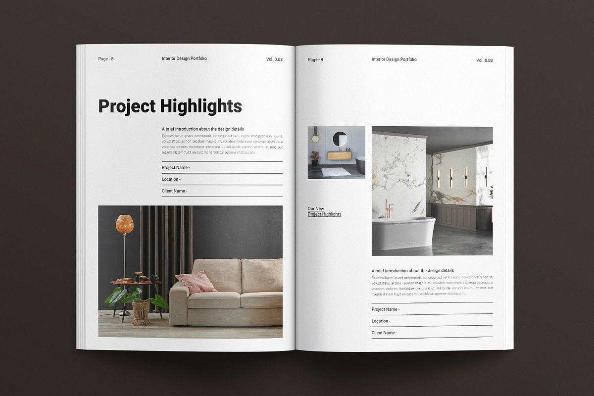 Interior Design Portfolio Template, a Brochure Template by E-Type (Photo 4 of 10)
