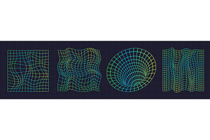 Warp wireframe. Wave mesh, distort, a Technology Illustration by Stock-Smart-Start