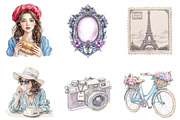Ooh La La Paris Watercolor Clipart, an Illustration by SinaCreation (Thumbnail 2 of 5)