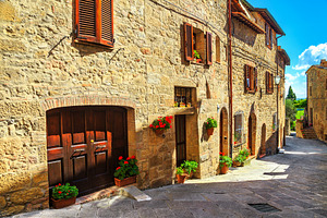 Rustic stone houses in Tuscany, an Architecture Photo by Alpine Dreams