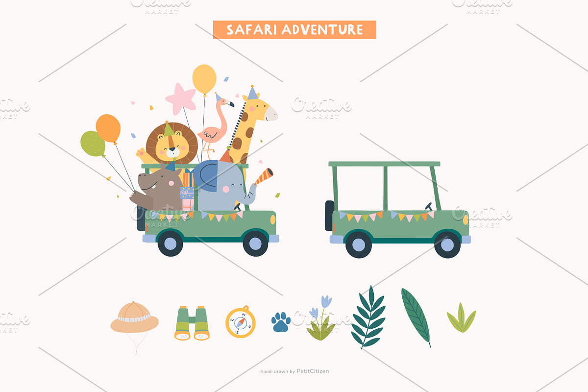 Wild Party Animal Clipart Bundle, an Animal Illustration by Petit Citizen Design (Photo 5 of 9)