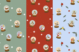 Christmas Snow Globe Seamless Patter