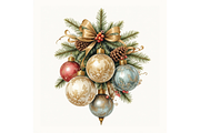 charming vintage Christmas clipart, a Seasonal Illustration by Creative design (Thumbnail 3 of 7)