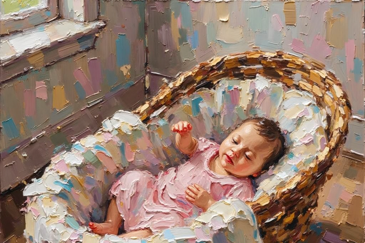 Bassinet Oil Painting Bundle, a Texture Illustration by PLUM&FIGS (Photo 2 of 10)