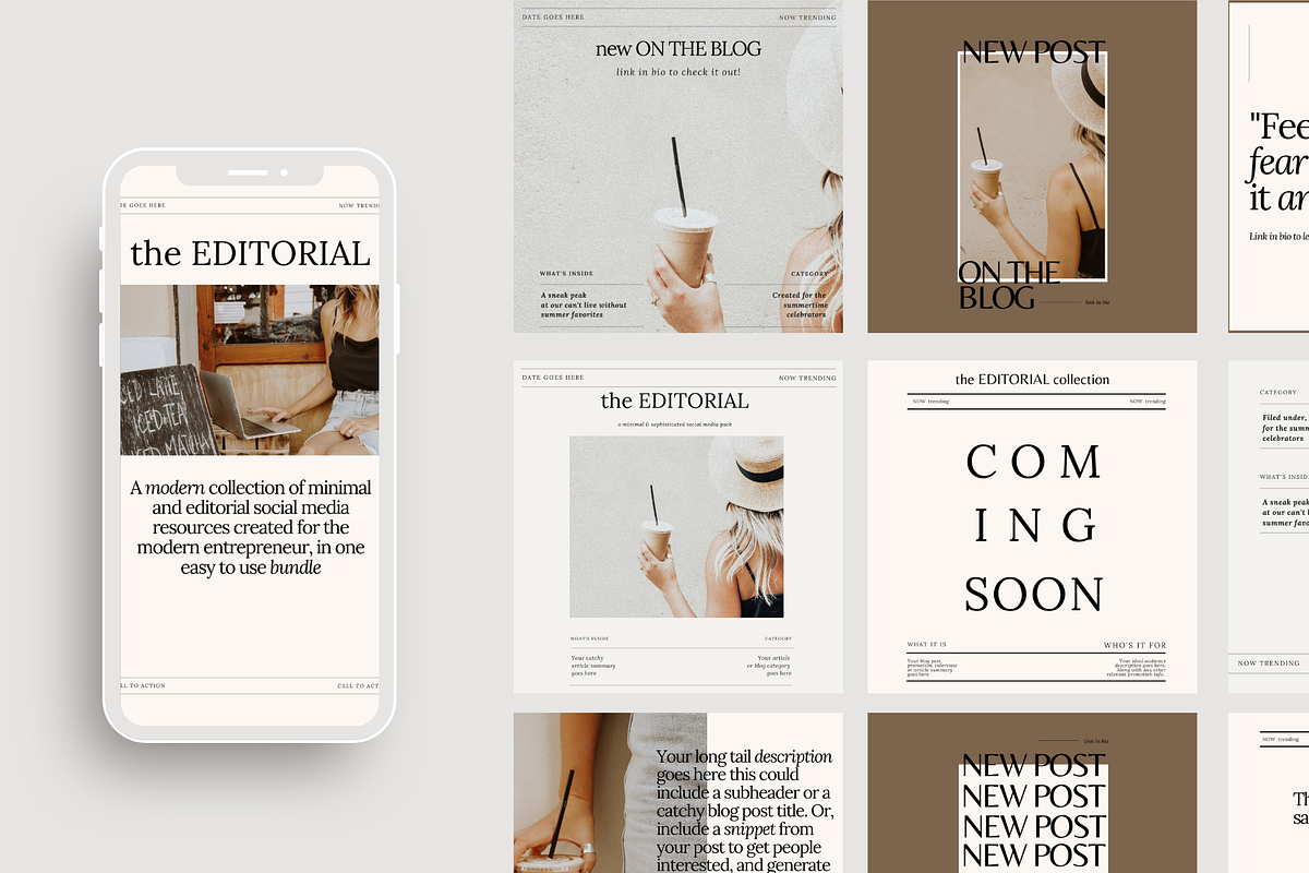 Editorial Instagram Template, a Device Mockup by Le Maison Bohem (Photo 2 of 11)
