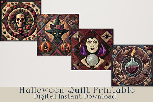 Halloween Gothic Quilt Art Decor