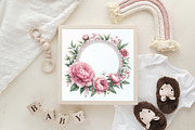 Watercolor Floral Frame Clipart, an Illustration by CraftArtStudio (Thumbnail 6 of 6)