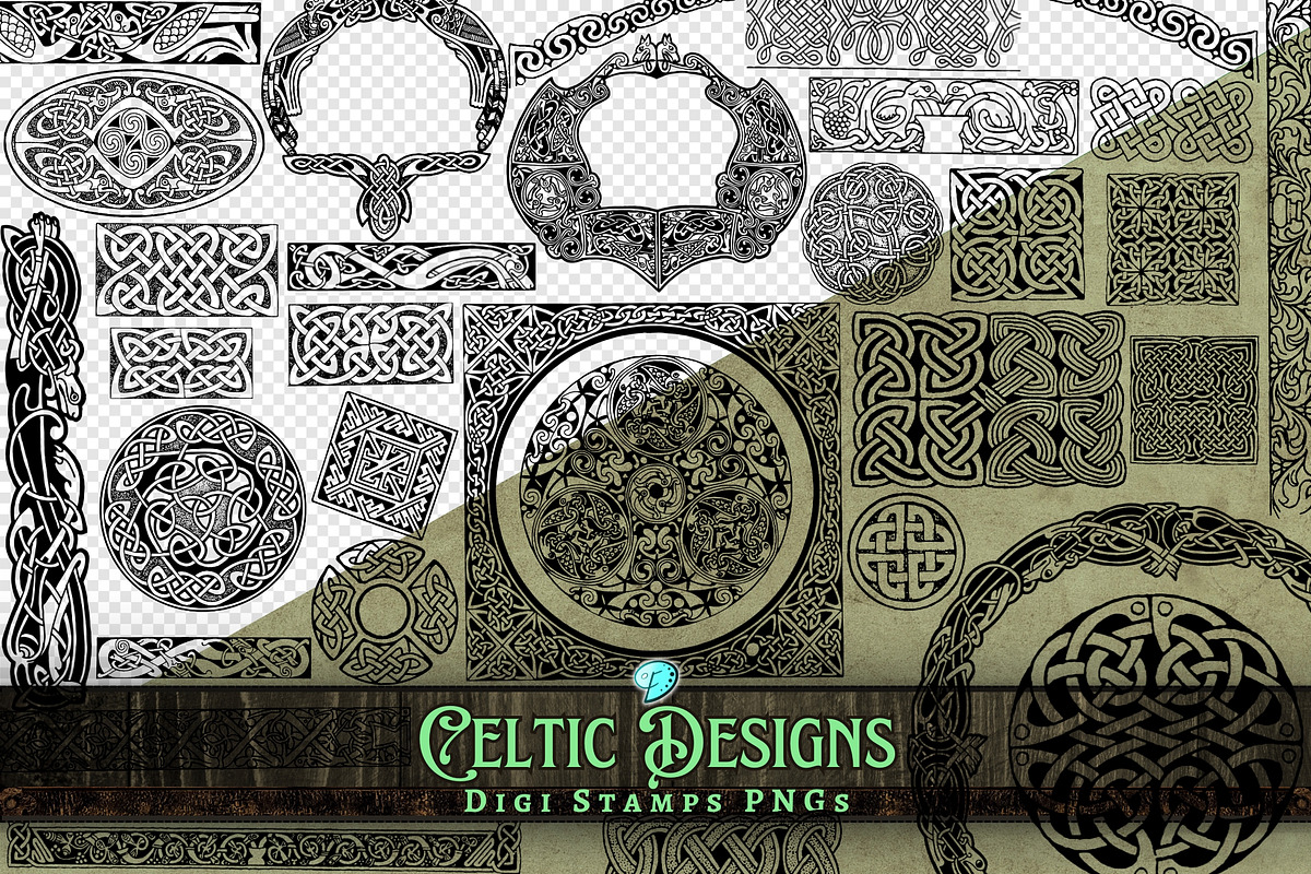Celtic Designs Digi Stamps PNGs, an Object Graphic by Emily Designs (Photo 1 of 3)