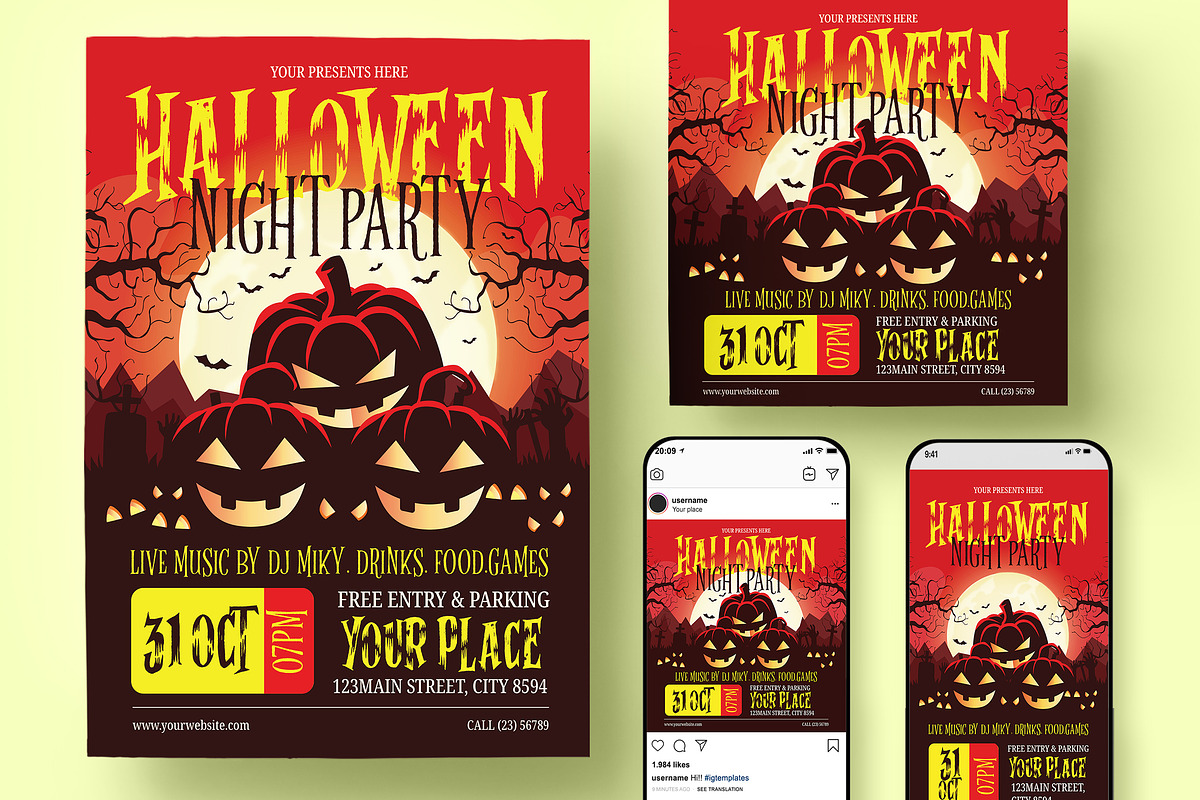 Halloween Party Flyer, a Flyer Template by Creativestoree (Photo 1 of 5)