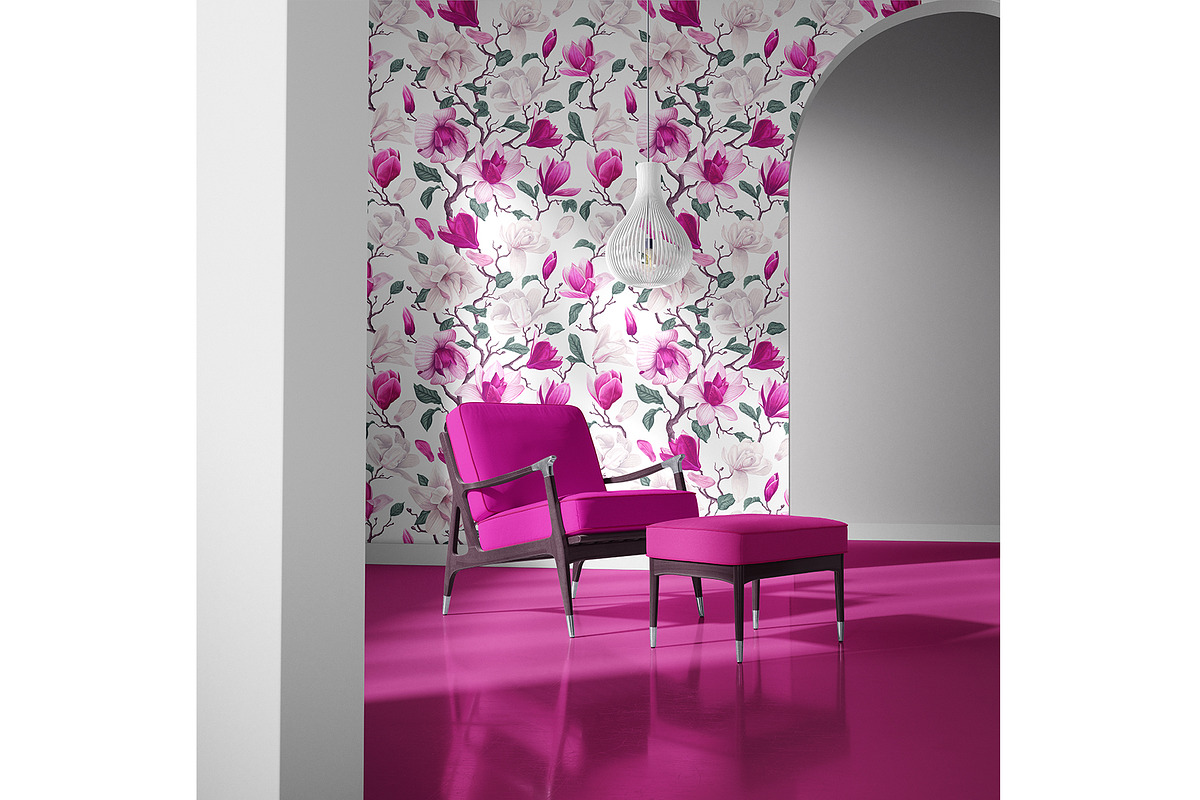 Realistic Seamless Pattern Magnolia, a Pattern Graphic by MarynaPetrovska (Photo 6 of 16)