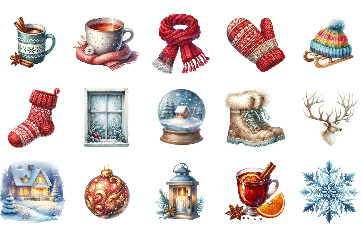 Winter Clip Art, an Illustration by Designking (Photo 2 of 5)