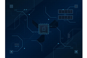 Digital circuit board design with, a Technology Illustration by ZinetroN