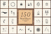 150 Hand Drawn Elements -Nature, an Animal Illustration by Michael Rayback Design (Thumbnail 1 of 22)