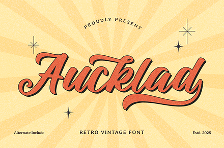 Auckland - Vintage Font, a Handwritten Font by Mozatype