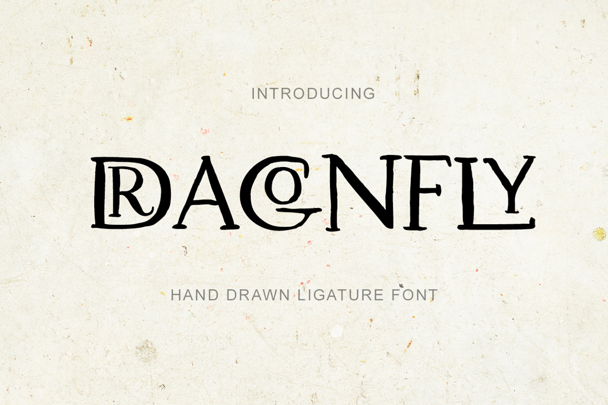 Dragonfly. Uppercase Ligature Font.