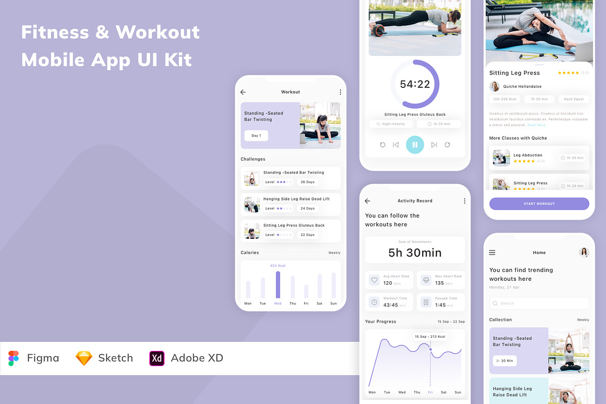 Fitness & Workout Mobile App UI Kit, an UI Kit Template by Betush