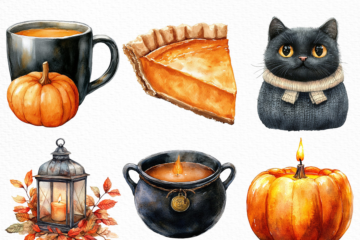 Creepy and Cozy Halloween Clipart, an Illustration by Craft Nest (Photo 4 of 6)