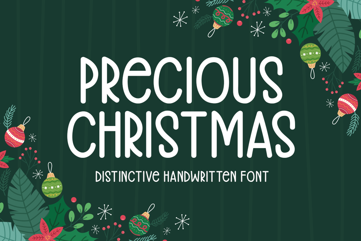 Precious Christmas Typeface, a Handwritten Font by Seemly Fonts (Photo 1 of 6)