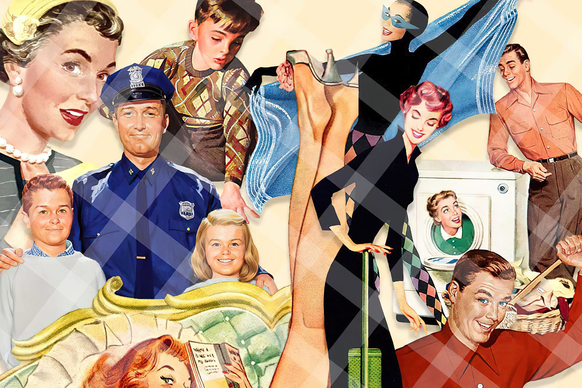 Mid Century Ad Elements - Retro Fun, a Person Illustration by ephemoire