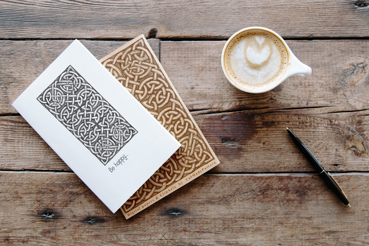 4 Celtic set of seamless  patterns, a Decorative Illustration by CatMadePattern (Photo 2 of 7)