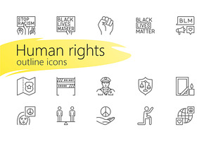 Human rights outline iconset