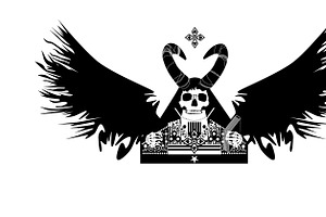 Skull death with horns and wings. Bl, a Graphic by TeaGraphicDesign