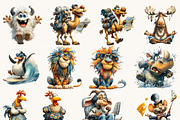 Whimsical Animals Clipart Bundle, an Animal Illustration by BusyDaydesign (Thumbnail 2 of 9)