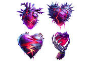 Gothic Valentine Hearts Clipart, an Illustration by Craft Nest (Thumbnail 5 of 9)