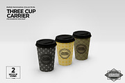 Three Cup Paper Carrier Mockup, a Cups & Container Mockup by INCDesign (Thumbnail 5 of 12)