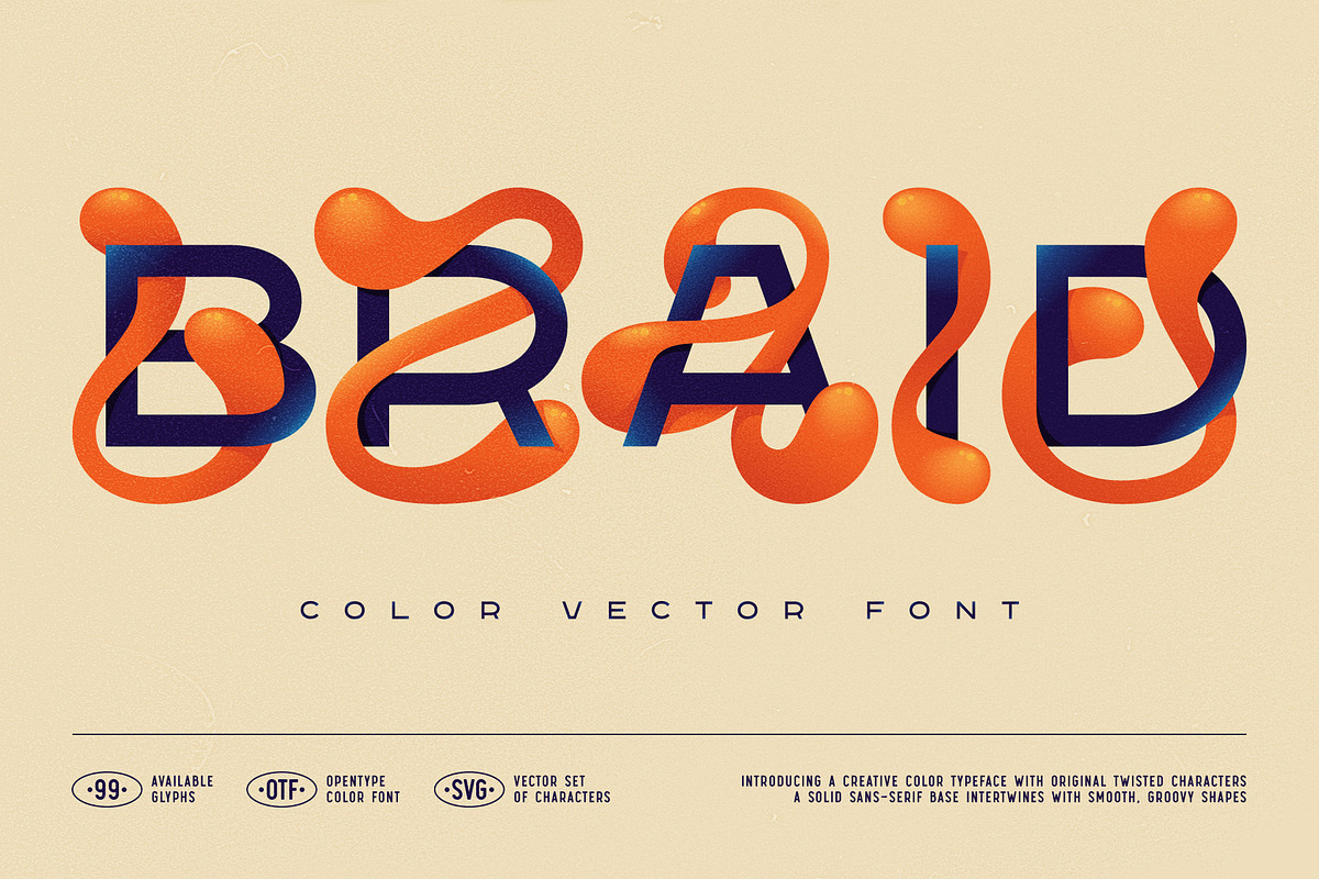 Braid - Color Vector Font, a Symbol Font by Gleb Guralnyk (Photo 1 of 4)