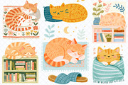 Cozy Sleeping Cats Clipart Bundle, an Animal Illustration by Whimsy Brush Studio (Thumbnail 2 of 10)