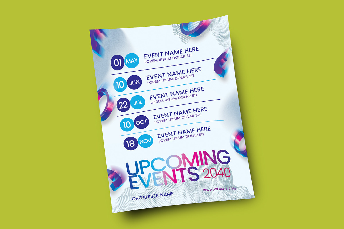 Upcoming Events Flyer Template - PSD