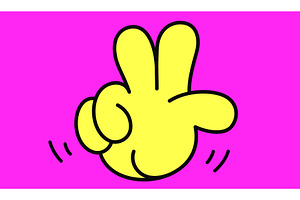 Victory sign for win. Hand gesture, a Person Illustration by Foxys Graphic