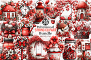 Whimsical Spring Clipart Bundle, an Illustration by Canvas Craft (Thumbnail 1 of 7)