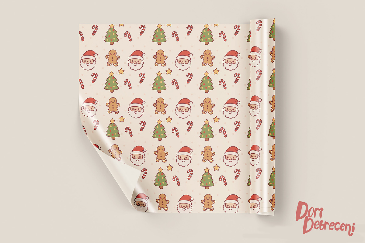 Kawaii Christmas Wrapping Paper, an Illustration by Dori Debreceni draws (Photo 3 of 6)