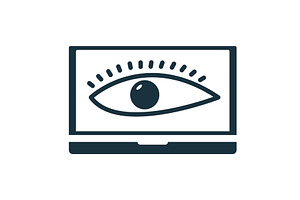Eye watching laptop screen, a Technology Illustration by Aimagenarium@gmail.com