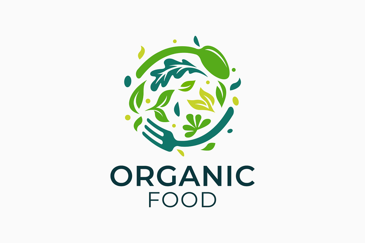 Organic Food Logo Green Leaves, a Branding & Logo Template by Signatoro (Photo 2 of 3)
