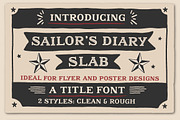 Sailors Diary Title Slab, a Serif Font by BAD TASTE (Thumbnail 1 of 7)