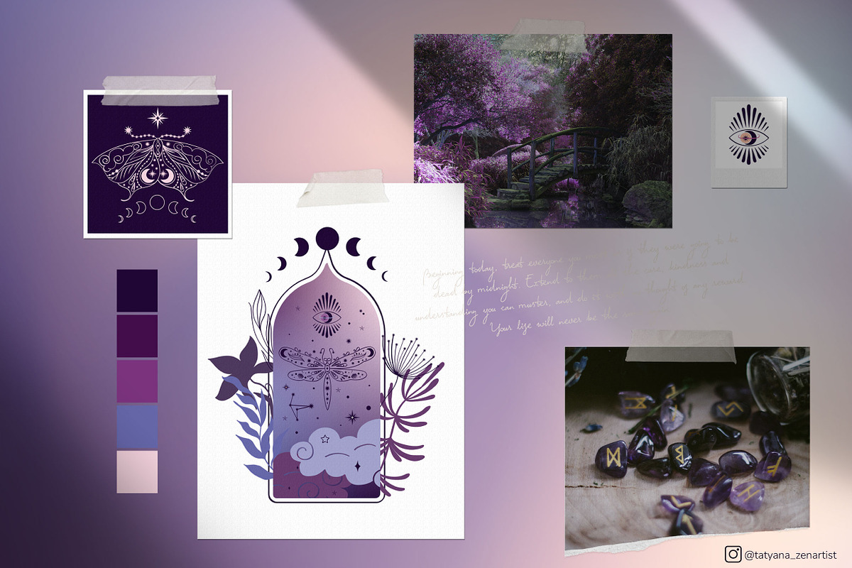Celestial garden, Mystical clipart, an Object Illustration by Tatyana_Zenartist (Photo 11 of 14)