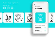 Vaccine | 16 Thin Line Icons, an Outline Icon by Alex Blogoodf (Thumbnail 10 of 15)